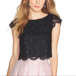 White House Black Market Scalloped Lace Top
